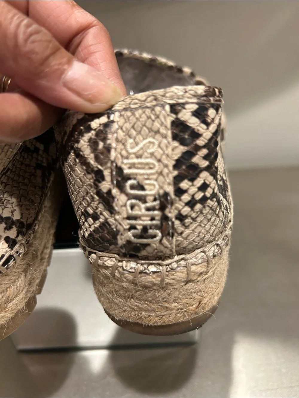 Sam Edelman Snake-Print Espadrille Slip-On Loafers - Beige/Black